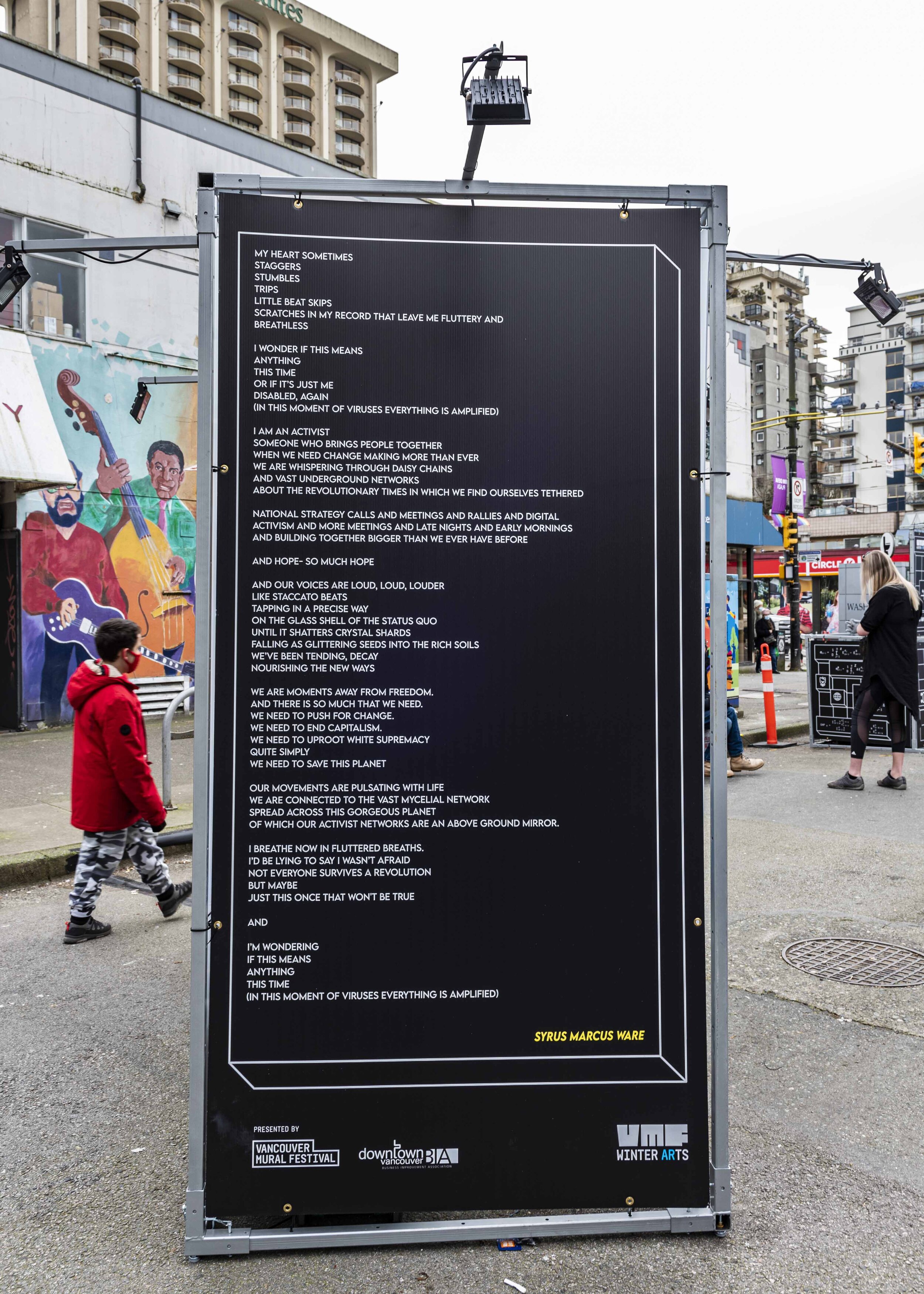 Syrus Marcus Ware’s installation for VMF Winter Arts includes a poem he wrote.