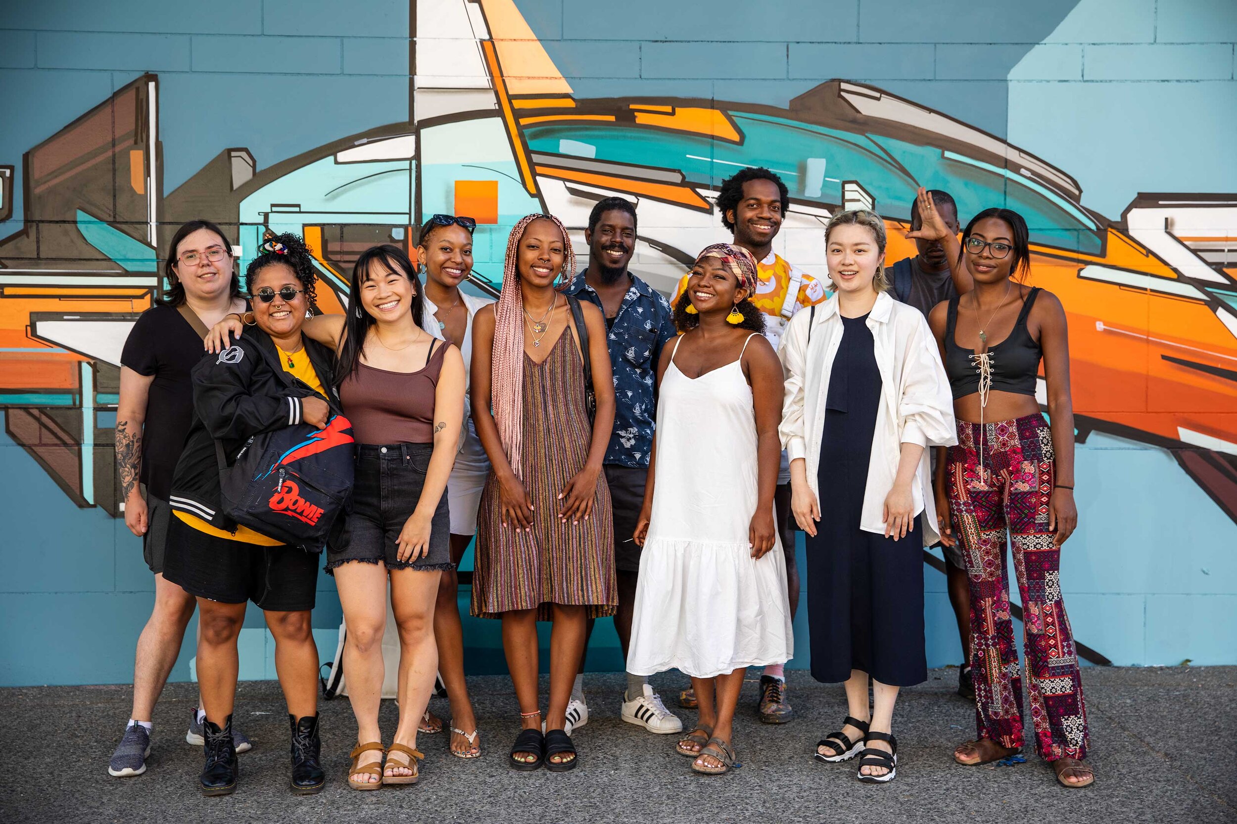 Photo of the BSRP mural and curator team